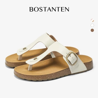 BOSTANTEN รองเท้าแตะแบบคีบ พื้นคอร์ก นุ่มสบาย กันลื่น ใส่ได้ทุกวัน Gizth Shoes Women