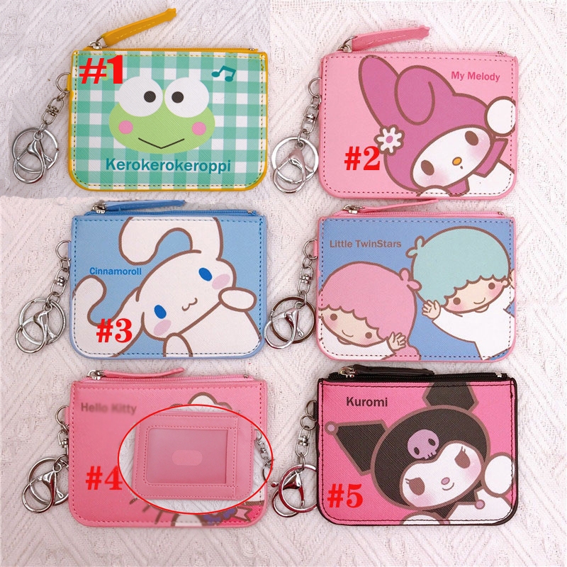 Kawaii กระเป๋าใส่เหรียญแฟชั่น ขนาดเล็ก ใส่บัตรได้ กระเป๋าสตางค์ ลายการ์ตูนน่ารัก สําหรับกระเป๋าเป้สะพายหลัง จี้ ของขวัญเด็ก