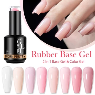 【Local】BORN PRETTY 15ml Milky Jelly Rubber Base Nail Gel Polish Nude Color Soak Off กึ่งถาวร