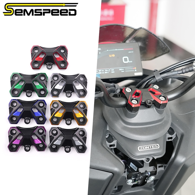 SEMSPEED For Zontes 150X รถจักรยานยนต์ CNC ฝาครอบแฮนด์จับบาร์ Clamp Top Case