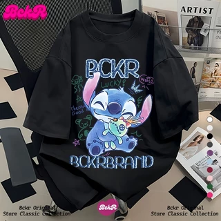 【จัดส่งตลอด 24 ชั่วโมง】🔥BCKR ลายสติทช์สไตล์ลำลอง oversize tshirt เสื้อ💙คอกลม ชุดหน้าร้อน ผู้หญิงYG65