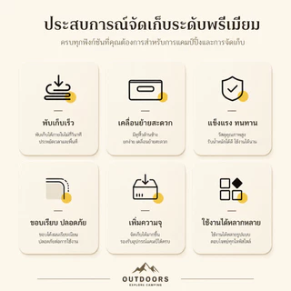 BASE OUT กล่องเก็บของตั้งแคมป์กลางแจ้งความจุขนาดใหญ่ฝาไม้กล่องพับรถลําต้นออแกไนเซอร์แผงลอยตั้งแต่ก