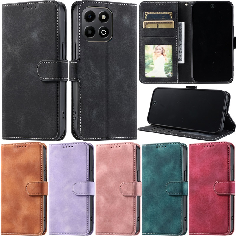 หรูหราปลอกสําหรับ Huawei P30 Lite P20 Lite Honor X7C 400 Pro 200 สมาร์ท 400 Lite 200/200 Pro Book กระเป๋าสตางค์ Matte หนังการ์ดพลิกผิวป้องกันขาตั้งฝาครอบกรณี
