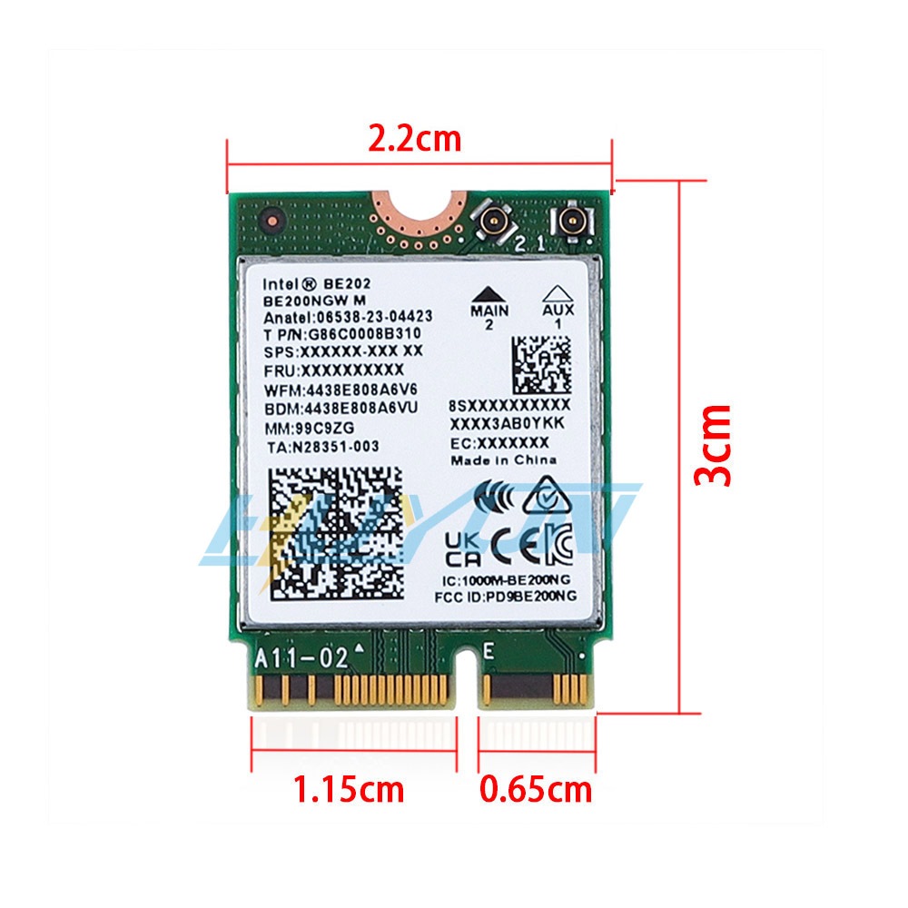 WiFi 7 Intel BE202NGW M.2 NGFF WiFi การ์ด Tri Band 802.11be BT5.4 อะแดปเตอร์เครือข่าย