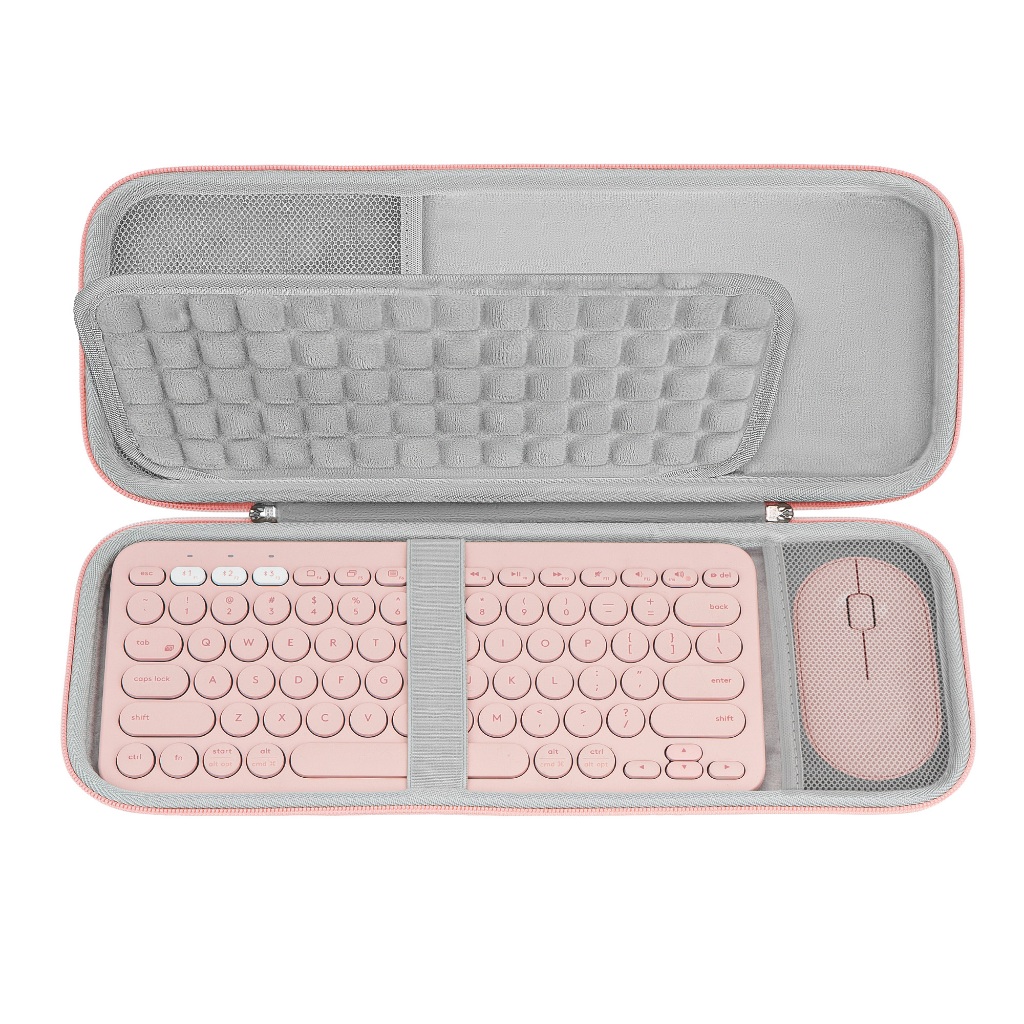 Geekria คีย ์ บอร ์ ดสําหรับ Logitech K380/k380s คีย ์ บอร ์ ด +M350/M350s Mouse Pebble 2 Combo, เคสพกพาป ้ องกัน ( สีชมพู