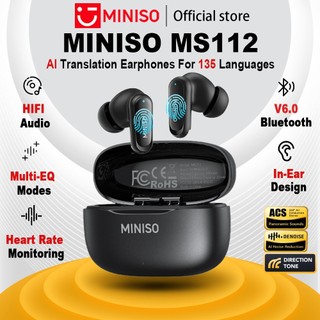 MINISO MS112 Wireless Sports Earbuds Bluetooth V6.0 Real-time Heart Rate Monitoring & AI Translation Earphones with Multiple ASMR Modes