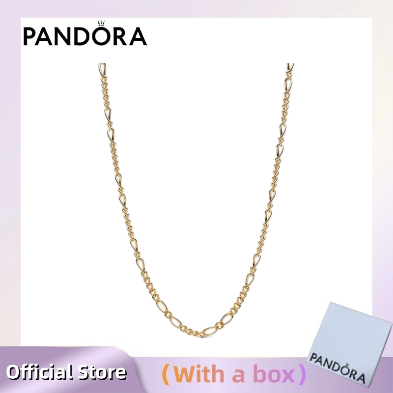 เครื่องประดับเงินแท้ S925 (พร้อมกล่อง) สร้อยคอโซ่ Pandora Pandora Era Figaro
