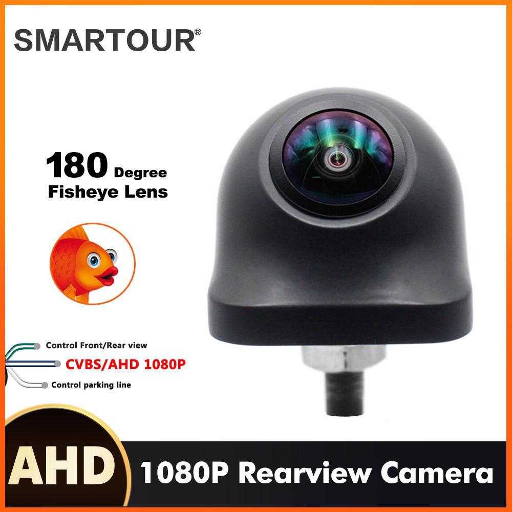SMARTOUR 180 องศา 1920x1080P รถดูด้านหลังกล้อง Fisheye Full AHD Night Vision ย้อนกลับ AHD รถที่จอดรถ