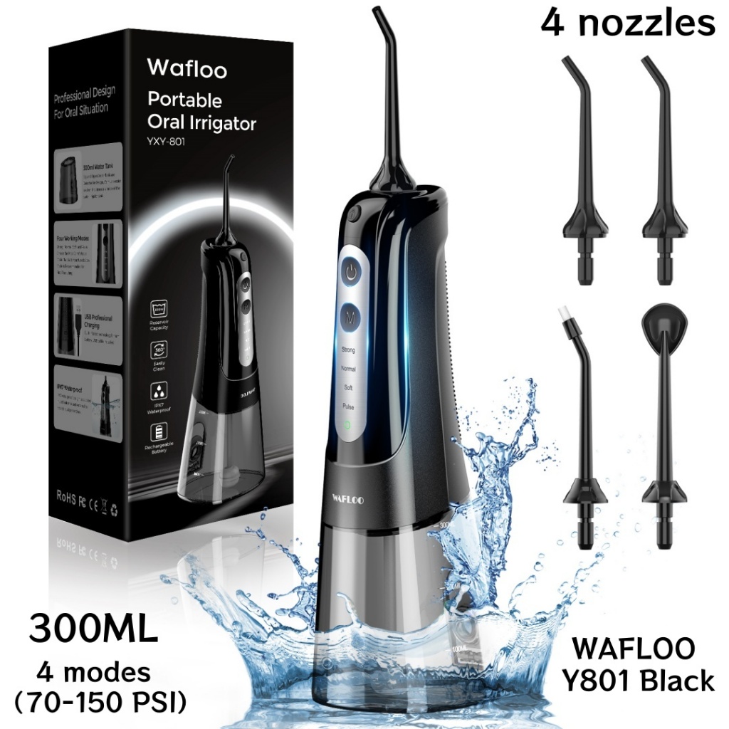 COD Bezvoi WAFLOO Flosser น้ําไร้สายสําหรับทําความสะอาดฟัน – เครื่องชลประทานในช่องปากแบบชาร์จไฟได้, การดูแลทันตกรรมแบบพกพาสําหรับ Home & Travel Warranty 24 เดือน ของขวัญวันพ่อ