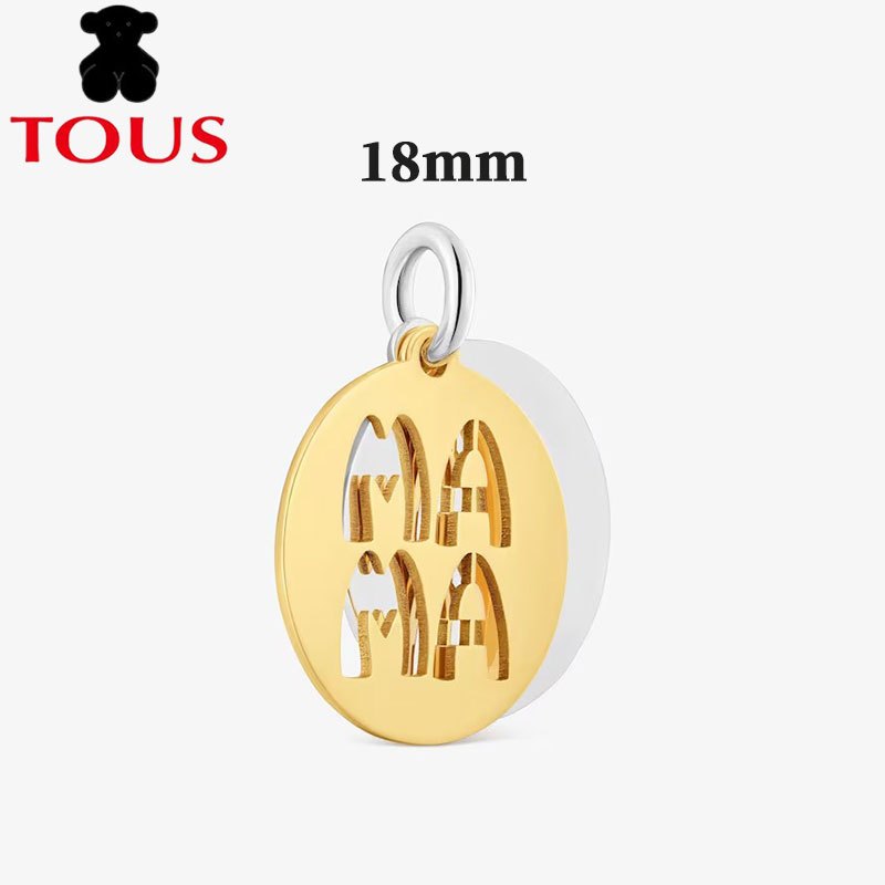 TOUS New TOUS Mama เหรียญจี้ทูโทน ทันสมัยและอเนกประสงค์ ดีไซน์คลาสสิค เหมาะสําหรับเป็นของขวัญเครื่อง