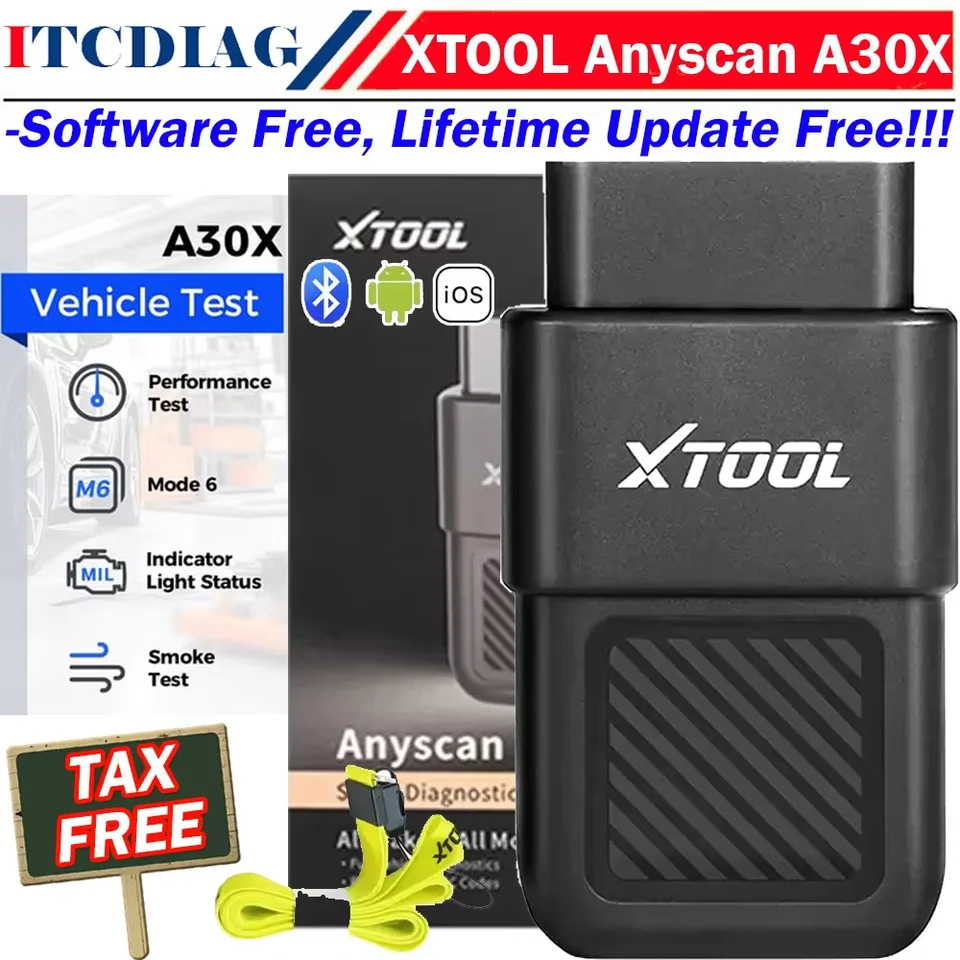 XTOOL A30X บลูทูธ OBD2 เครื่องสแกนเนอร์เครื่องมือวินิจฉัยรถยนต์ 26 + รีเซ็ตบริการรหัส Reader Diagnos