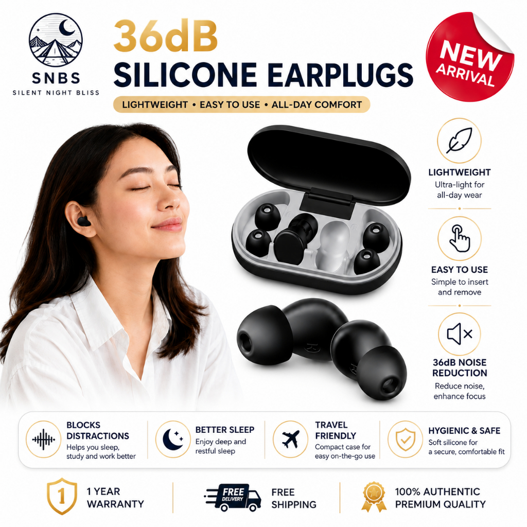 ที่อุดหู SNBS ปลั๊กหู 45dB สําหรับนอนหลับ ลดเสียงรบกวน ใช้ซ้ําได้ เหมาะกับทํางาน/เดินทาง/กีฬา