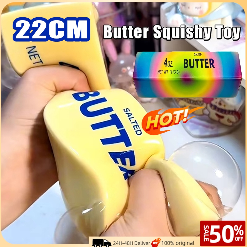 3 ชิ้น 22 ซม.บีบของเล่น Butter Stick Squishy ของเล่นช้า Rising Fidget ความเครียดบรรเทาบีบบาร์อิฐ Soft Sensory ความวิตกกังวลออทิสติกของขวัญสําหรับเด็กผู้ใหญ่