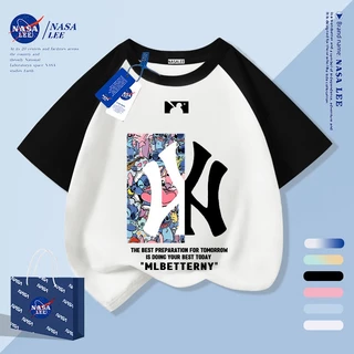 [กรุงเทพฯ จัดส่งภายในวันเดียว] เด็กสีดําผ้าฝ้ายแท้ระบายอากาศเสื้อยืดการออกแบบความรู้สึกการพิมพ์รูปแบบการ์ตูน 3-16 ปีหลวมสบายๆเสื้อแขนสั้น