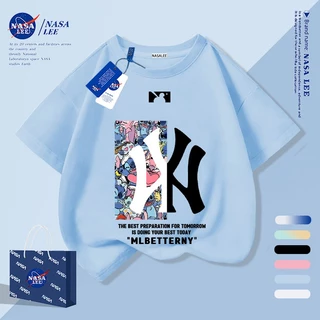 [กรุงเทพฯ จัดส่งภายในวันเดียว] เด็กสีดําผ้าฝ้ายแท้ระบายอากาศเสื้อยืดการออกแบบความรู้สึกการพิมพ์รูปแบบการ์ตูน 3-16 ปีหลวมสบายๆเสื้อแขนสั้น
