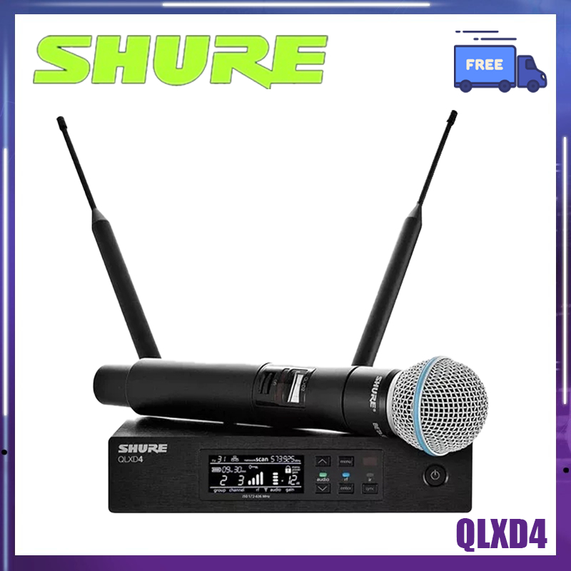 Shure QLXD4 คุณภาพสูง Professional UHF ไมโครโฟนไร้สายระบบ BETA58A / SM58 ไมโครโฟนแบบใช้มือถือ,สําหรั