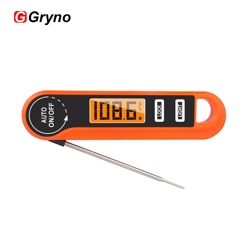 Gryno เครื่องวัดอุณหภูมิอาหารกันน้ําพร้อม Probe Digital สําหรับทําอาหารเนื้อสัตว์ในครัวพร้อมการออกแบบแบบพับได้