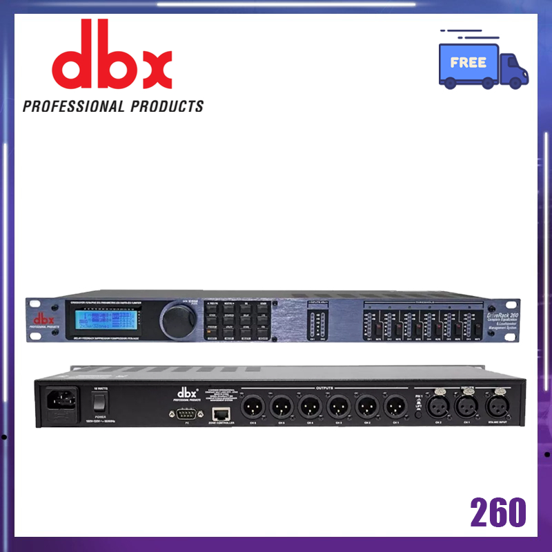 ระบบจัดการลําโพง Dbx DriveRack 260 I / O (ครอสโอเวอร์, อีควอไลเซอร์กราฟิก, อีควอไลเซอร์พาราเมตริก, อ
