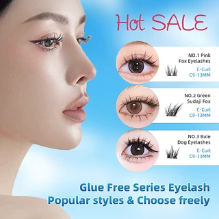 [ซื้อหนึ่งแถมหนึ่ง] ขนตาปลอมแบบมีกาวในตัว คุเซเซอร์ ไม่ใช้กาว สไตล์ธรรมชาติ ถอดง่าย ติดทนนาน นํากลับมาใช้ใหม่ เหมาะมากสําหรับผู้เริ่มต้น