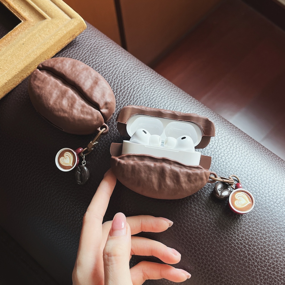 AirPods 4 3 2 pro 2nd การ์ตูนเมล็ดกาแฟกันกระแทกหูฟังฝาครอบ PRO2 เคสป้องกัน AirPods PRO3 เปลือกแข็ง