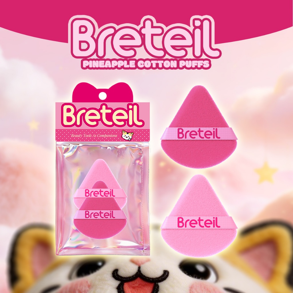Breteil พัฟแป้งรูปสามเหลี่ยม - มีคุณสมบัติในการดูดซับแป้งได้ดี เหมาะสำหรับแป้งฝุ่นและแป้งอัดแข็ง BR-P52