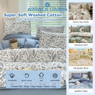 Abraca Dabra 4 In 1 Premium Cotton Fitted Bedsheet Set (Cadar Murah Hebat) & Quilt Cover High Quality