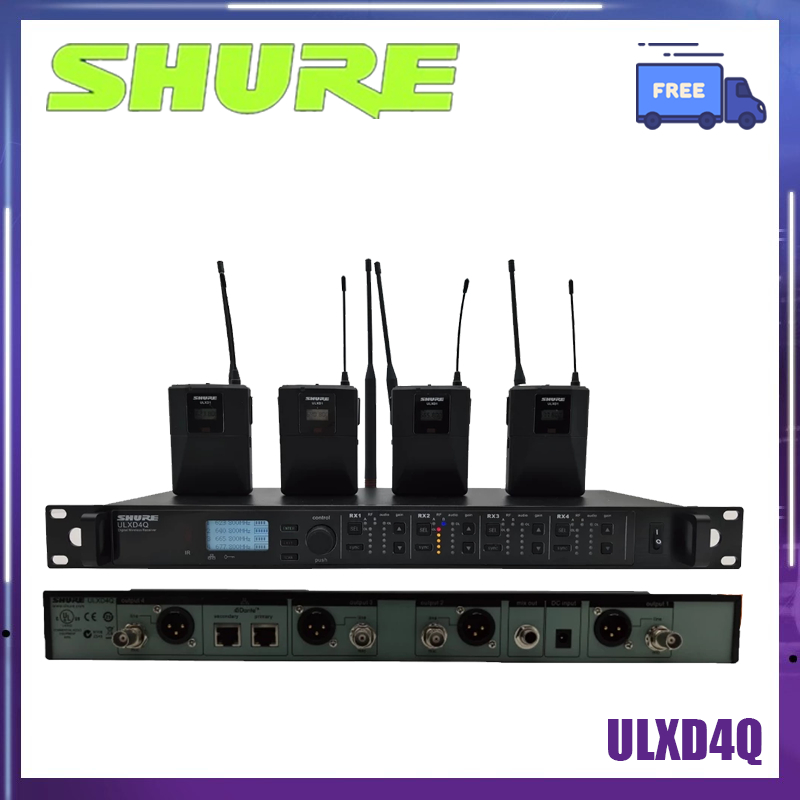 SHURE ULXD4Q ตัวรับสัญญาณสี่ช่องสําหรับระบบไมโครโฟนไร้สายดิจิตอล ULX-D