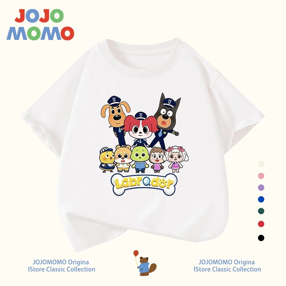 【ส่งในวันเดียวกัน】เสื้อยืดเด็ก แขนสั้น ลาย Sheriff Labrador (เชริฟฟ์ลาบราดอร์) สีขาว ผ้านุ่ม ใส่สบาย สำหรับเด็ก 1-10 ปี แบบ Unisex