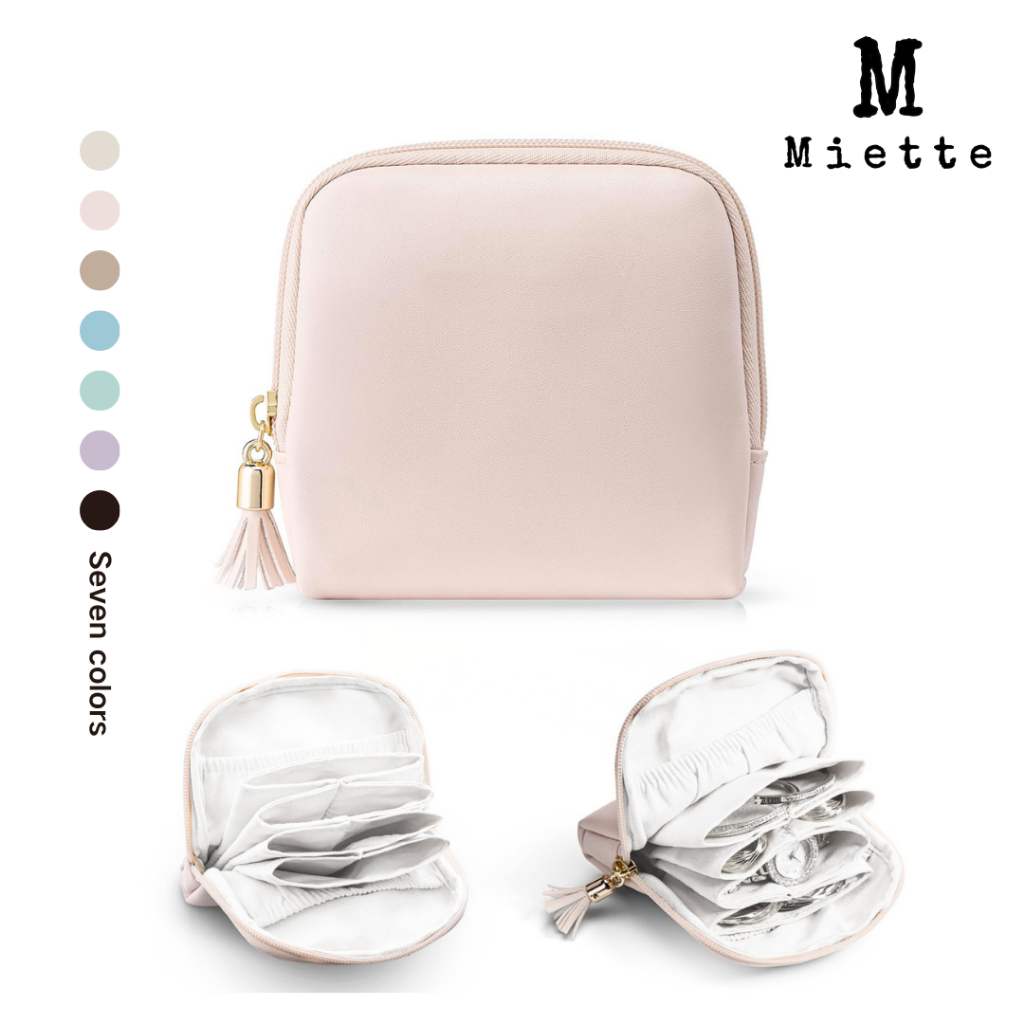 Mini Jewelry Organizer Bag สําหรับผู้หญิง Travel Essentials Storage Pouch สําหรับแหวนต่างหูเครื่องสําอางกรณี