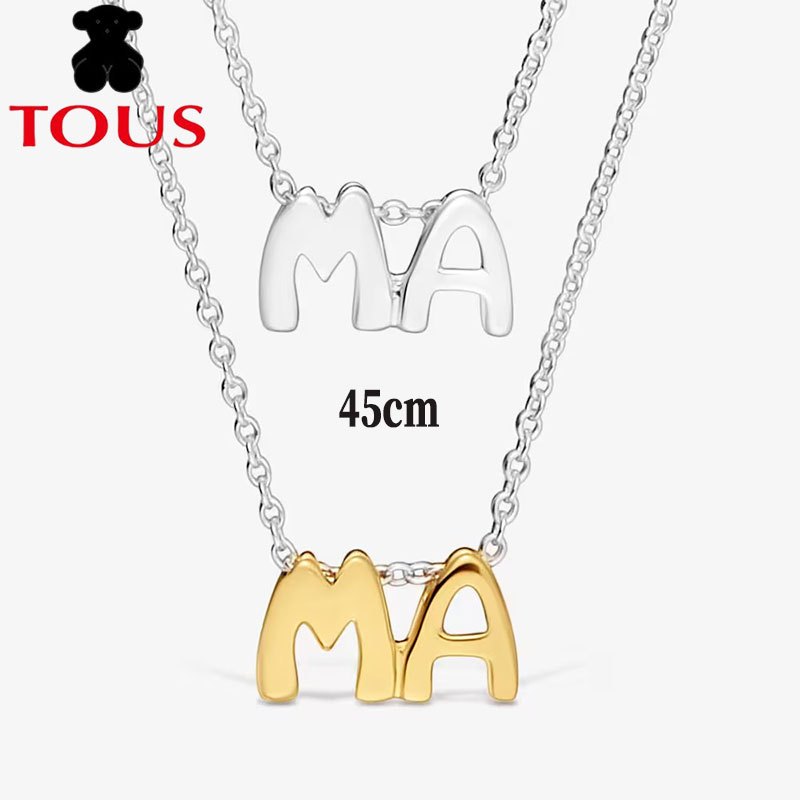TOUS New สร้อยคอสองสีพร้อม TOUS Mama motifs.ทันสมัยและอเนกประสงค์ ดีไซน์คลาสสิค ลงตัวกับของขวัญเครื่
