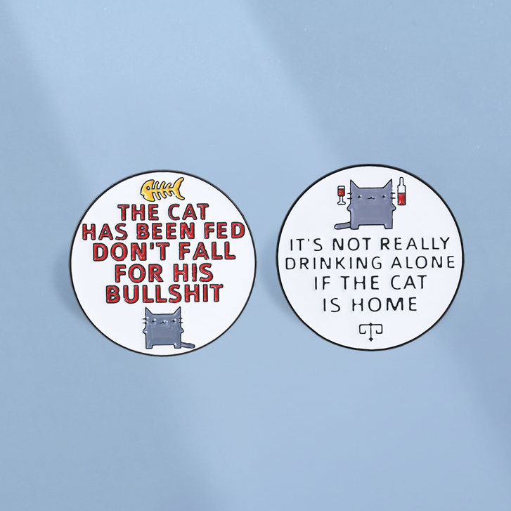 น่ารักอ้วนแมวเคลือบ Pins ตลกไม่มีพูดคุยทํางาน Meme Kitty เข็มกลัดสัตว์ป้ายปกกระเป๋าเป้สะพายหลังอุปกรณ์เสริมของขวัญสําหรับเพื่อน