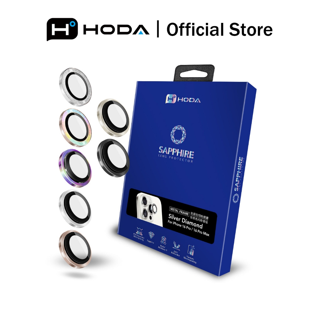 HODA iPhone 16 / 16 Pro Max Sapphire Lens Protector Designed As Original Outlook พร้อม Helper