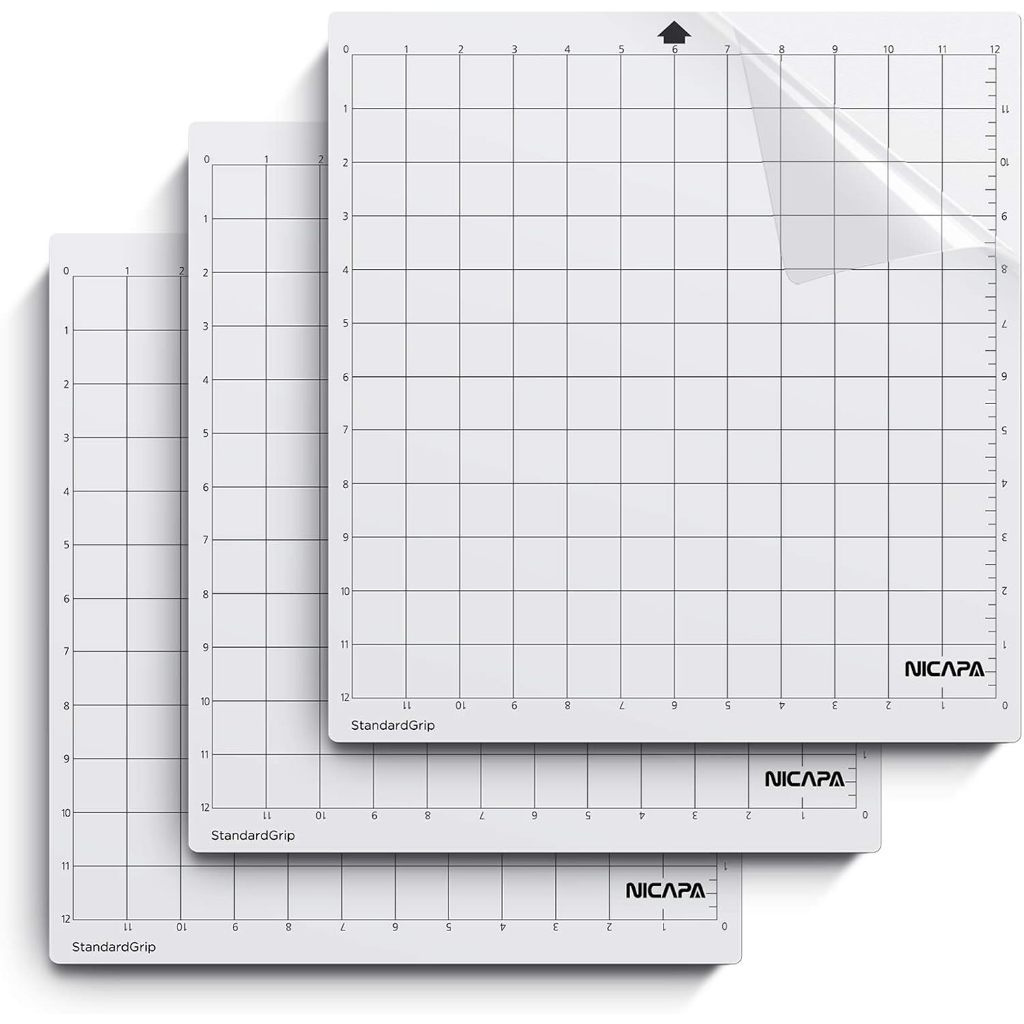 แผ่นรองตัด StandardGrip สําหรับ Silhouette Cameo 4/3/2/1 (12x12 นิ้ว,3 แพ็ค) แผ่นตัดผ้านวมเหนียวมาตร