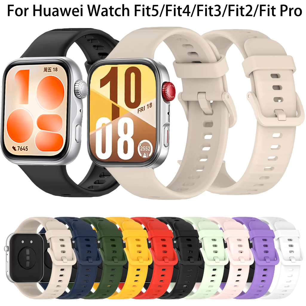 สายซิลิโคนสําหรับนาฬิกา Huawei Fit5 Fit4 Fit3 Pro Fit 3 4 5 Soft กันน้ํา sport band สายรัดข้อมือแฟชั่นกีฬาเปลี่ยนสร้อยข้อมือสมาร์ทวอทช์