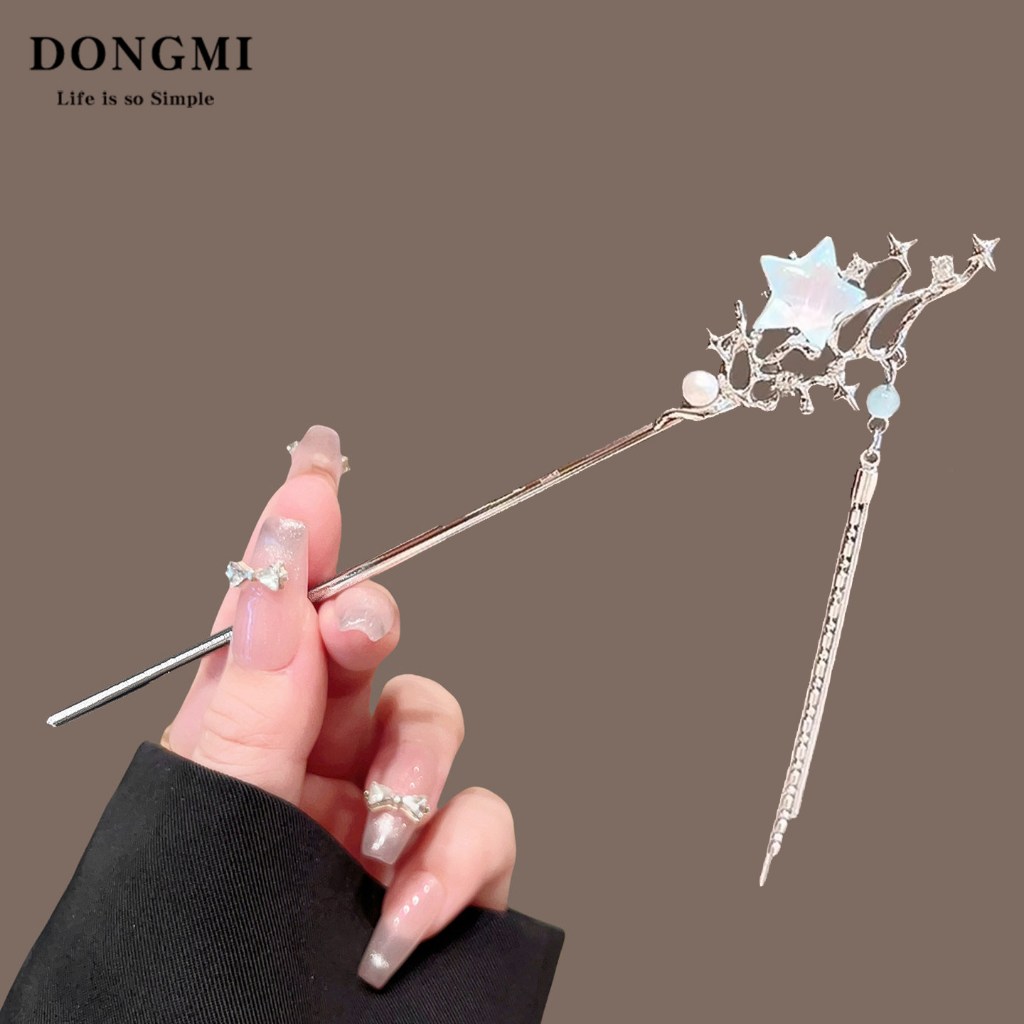 High-End Starry Sky Moonstone พู่ Hairpin Cool หญิงใหม่สไตล์จีนโมเดิร์น Hairpin Headdress สไตล์จีนโบราณ Hairpin