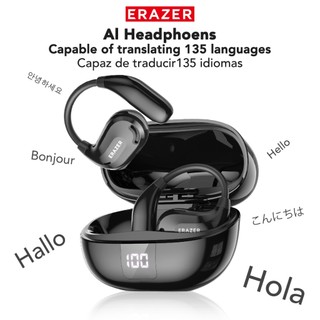 ERAZER XT66PRO หูฟังแปลภาษา AI Bluetooth 5.4 บลูทูธ  ASMR แอป DIY หูฟังไร้สาย ใช้งานได้นาน 13 ชั่วโมง หน้าจอแสดงผล หูฟังไร้สาย หน้าจอสัมผัส LED