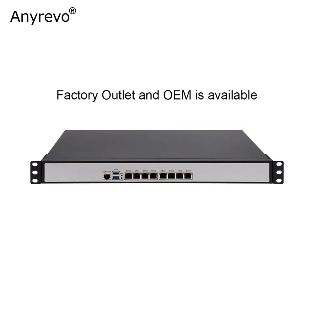 1U Rackmount Firewall Router Intel Core i3-6100 / i5-6500 Dual Core Intel 8 X 1000M LAN สําหรับ Mikr