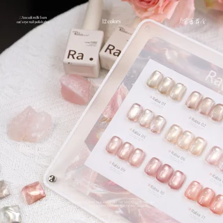 พร้อมส่ง เซตสีเจล rabia 12สี สีเจลแคทอายเนื้อซาติน สีเจลลูกแก้ว rabia 12สี cat eye + พร้อมชาร์ทโชว์