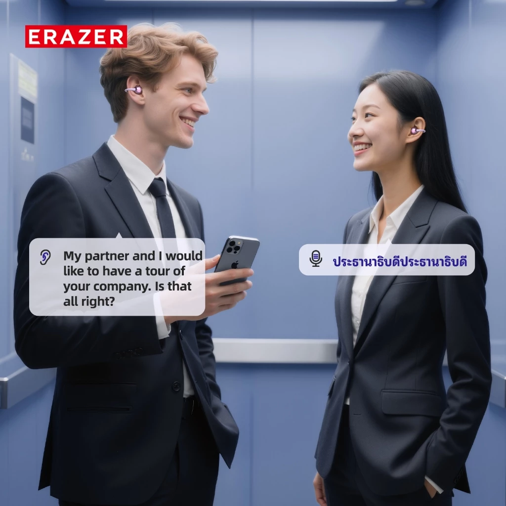 ERAZER XF36 หูฟัง Clip-on AI แปลภาษา Bluetooth 6.0 thumbnail 5
