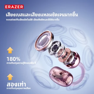 ERAZER XF36 หูฟังนักแปล หูฟังแบบหนีบหู AI bluetooth 6.0 หูฟังนักแปล บลูทูธไร้สาย หูฟัง AI หูฟังแปลภาษา แปลภาษาได้ 135 ภาษา IPX5 หูฟัง หูฟังบลูทูธ ไฮไฟสเตอริโอ การโทรแบบ HD หูฟังไร้สาย