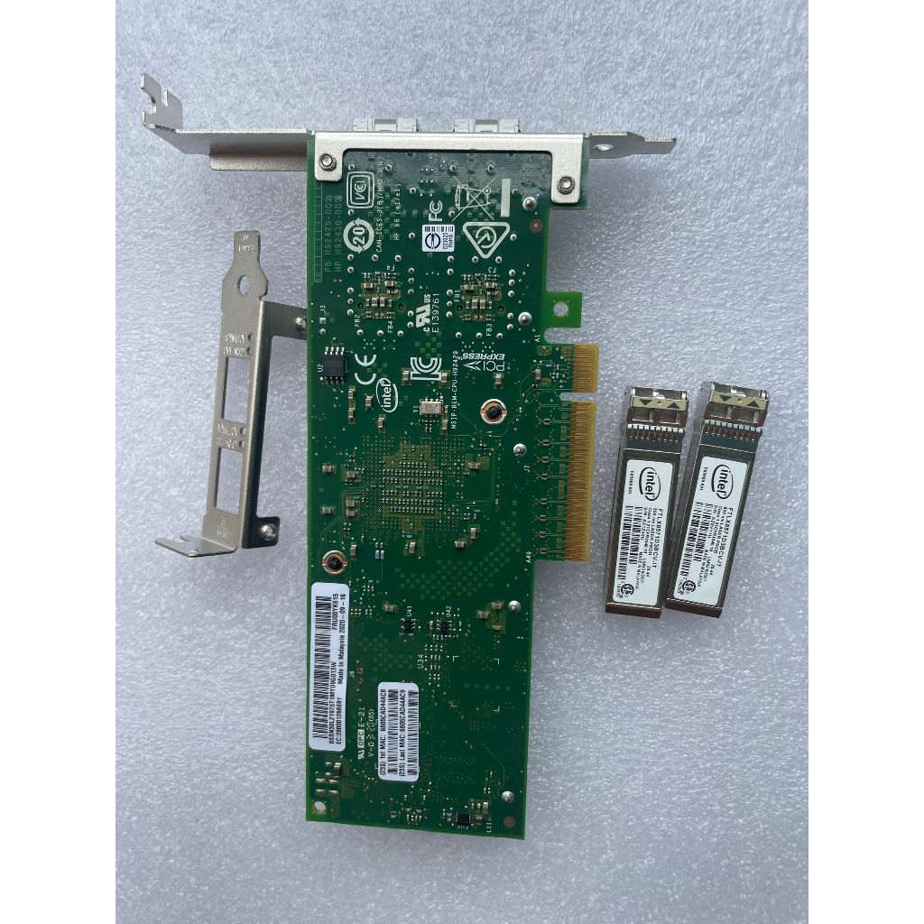 [สต๊อกพร้อม] Intel X710DA2 สไตล์เดียวกัน Lenovo FRU00YK615, 7ZT7A00537 Dual Port 10G การ์ดเครือข่าย 