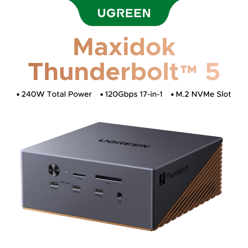UGREEN Revodk Maxidok Thunderbolt 5 Docking Station 17-in-1 พร้อมความเร็ว 120Gbps 8TB M.2 SSD Slot 2