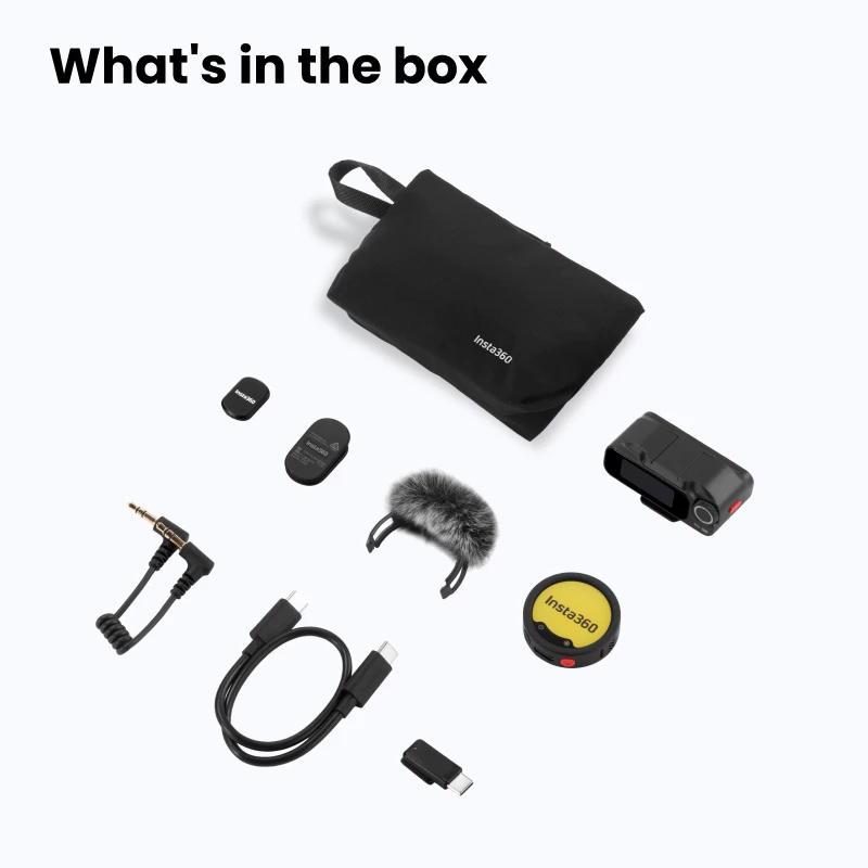 เครื่องส่งสัญญาณ Insta360 Mic Pro, ไมโครโฟนไร้สายแบบหนีบเสื้อขนาดเล็กสําหรับ iPhone/กล้อง/Android, การบันทึกวิดีโอ, บลูทูธ, จอแสดงผล E-ink ที่ปรับแต่งได้, 3 ไมค์ Array thumbnail 10