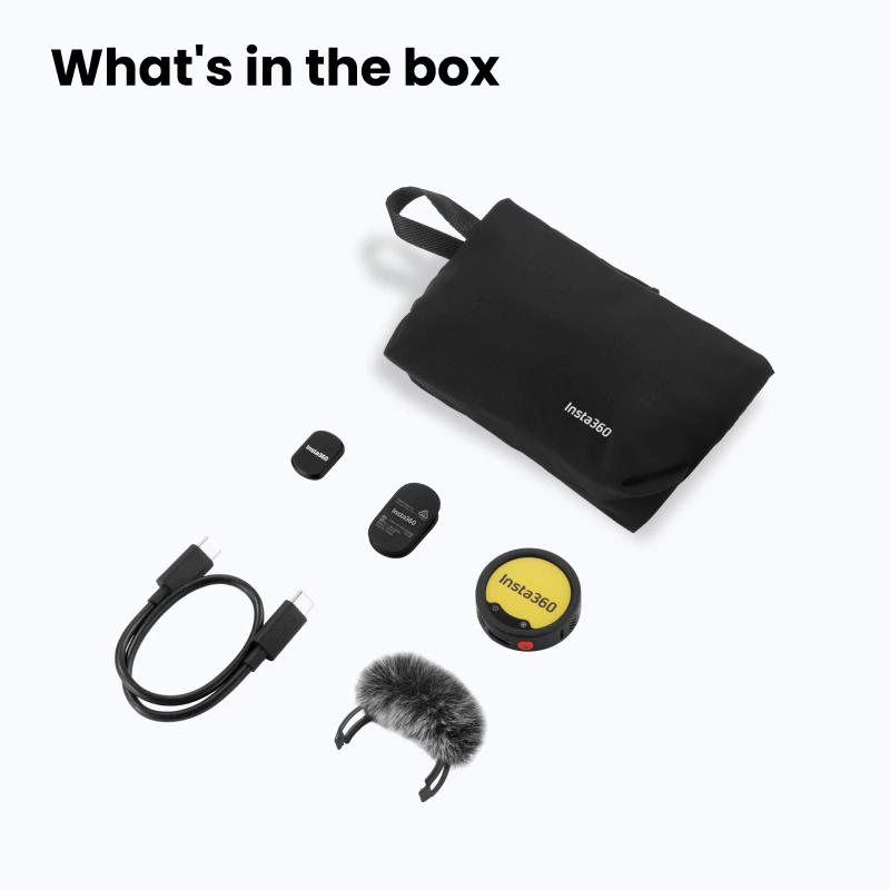 เครื่องส่งสัญญาณ Insta360 Mic Pro, ไมโครโฟนไร้สายแบบหนีบเสื้อขนาดเล็กสําหรับ iPhone/กล้อง/Android, การบันทึกวิดีโอ, บลูทูธ, จอแสดงผล E-ink ที่ปรับแต่งได้, 3 ไมค์ Array thumbnail 7