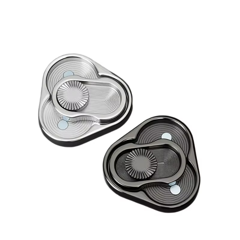 1PC ความเครียดบรรเทาพลิกเหรียญ Fidget - Triangle Spinner & Push Slider in One, EDC โลหะของเล่นสําหรับความวิตกกังวลและโฟกัส,Office Fun Gadget