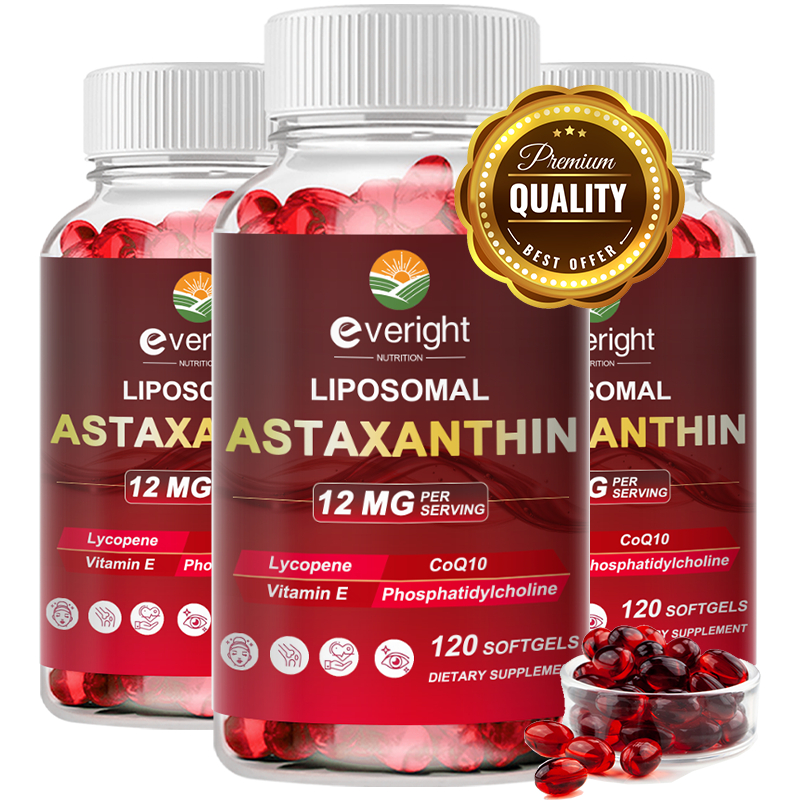 Liposomal Astaxanthin อาหารเสริม สารต้านอนุมูลอิสระเพื่อผิวสุขภาพดี ดวงตา ข้อต่อ หัวใจ สมอง ริ้วรอย