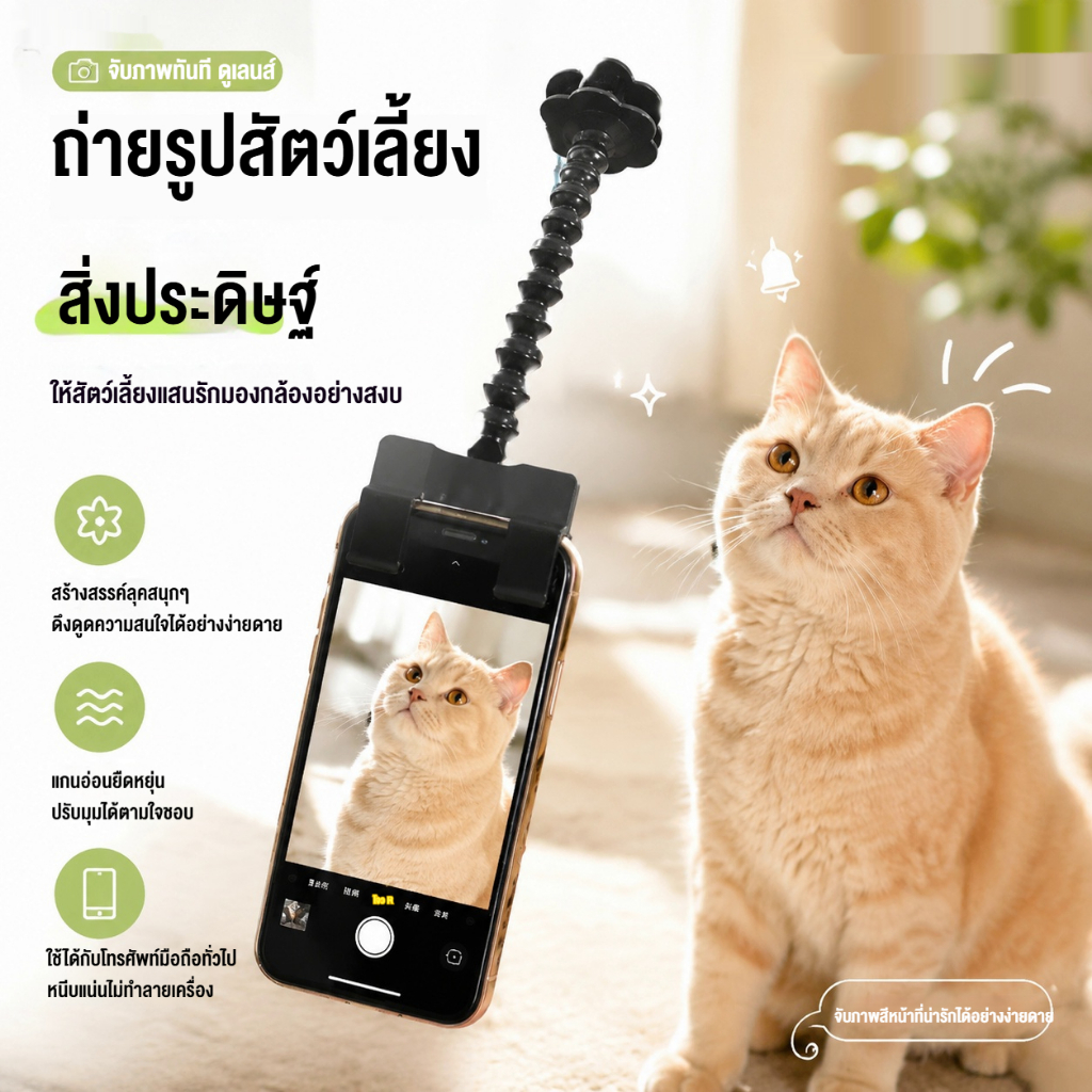 เครื่องมือถ่ายภาพสัตว์เลี้ยง Viral, แท่งความสนใจของ Cat & Dog, คลิปหนีบโทรศัพท์, Prop Selfie สําหรับสัตว์เลี้ยง