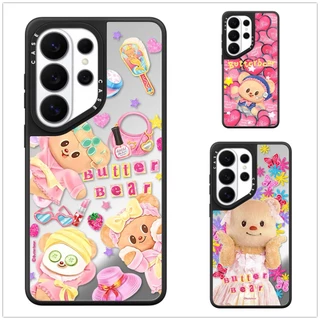 สําหรับ Samsung S26 S25 S24 S23 Ultra Plus น่ารัก ButterBear สติกเกอร์ Hard กลับกระจกกันกระแทกกรณี