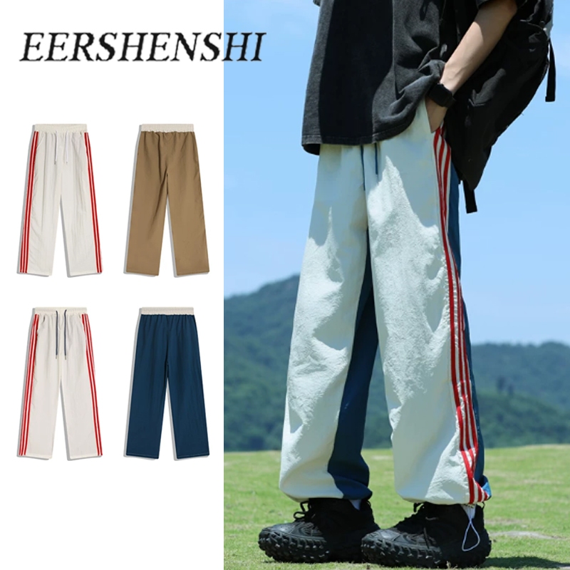 (จัดส่งรวดเร็ว) กางเกงผู้ชาย Quick-Drying American Color Matching Straight Loose Leisure Sports