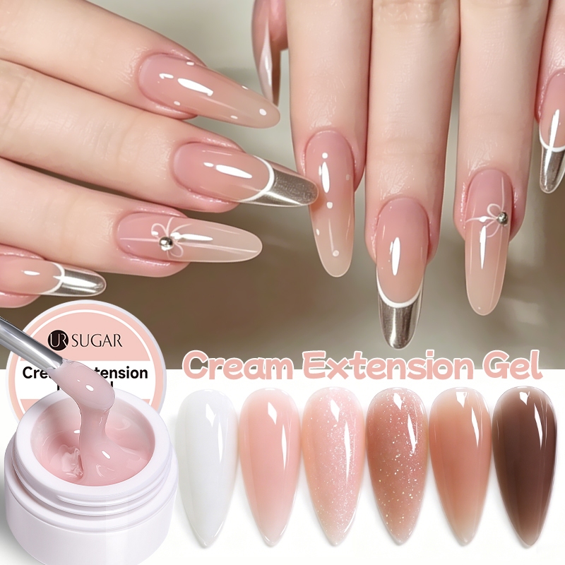 UR SUGAR 15ml ครีมเล็บ Extention Building Gel Jelly Gel Milky White Nude Self Leveling Jelly Gel UV LED ก่อสร้างเล็บเล็บ